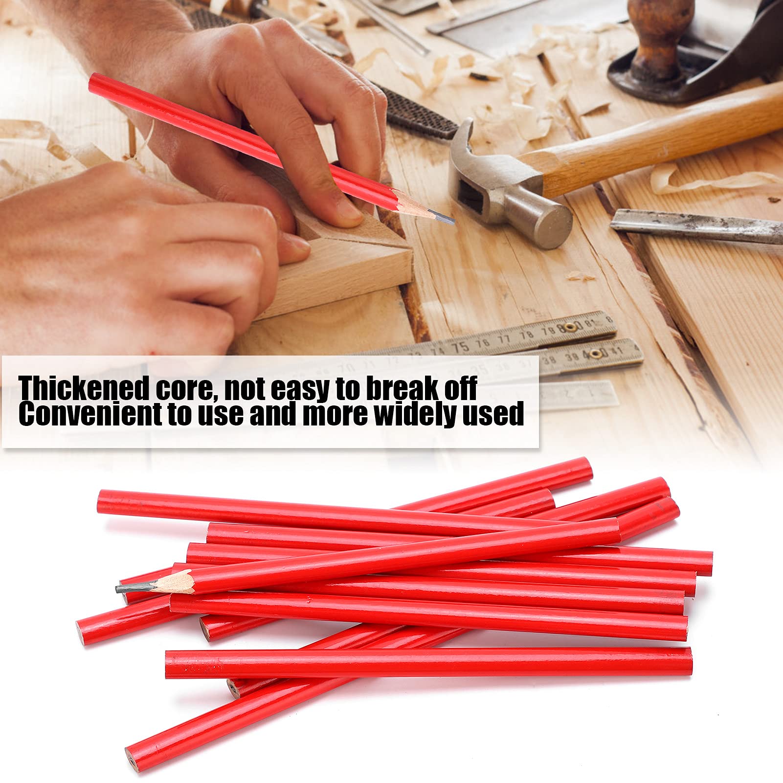 Amazon | 鉛筆 木工鉛筆 建築用鉛筆 カーペンターペンシル 楕円形 12本